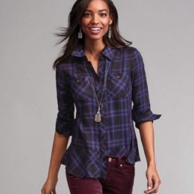 Cabi Plaid Blouse
